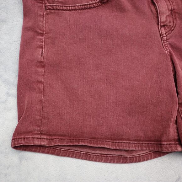 American Eagle Outfitters Shorts Womens 8 Red Mom Mid Rise Stretch Denim Button - Picture 10 of 15
